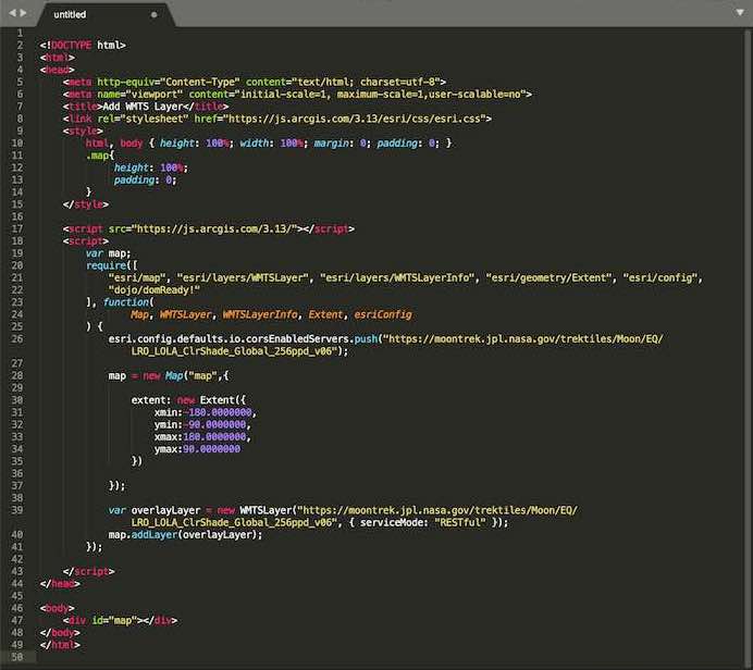screenshot of Trek Tile Map API